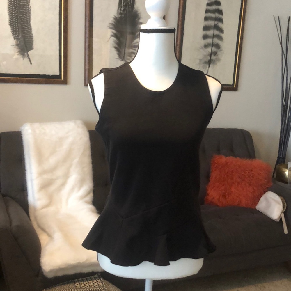 JCrew Black Peplum Blouse